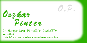 oszkar pinter business card